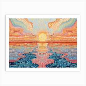 Sunset Over The Ocean 58 Art Print