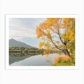 Autumn Tree By The Lake Art Print