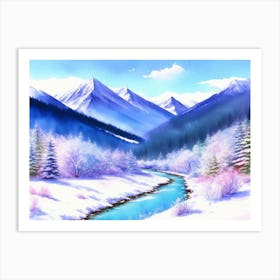 Mountain Majesty in Winter's Grip 7 Art Print