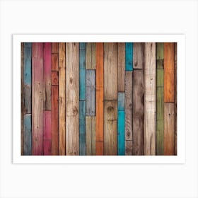 Colorful wood plank texture background 11 Art Print