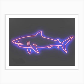 Pink Tiger Neon Shark 5 Art Print