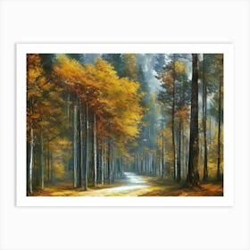 Autumn Forest Path Art Print