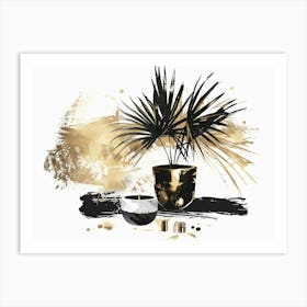 Gold And Black 92 Art Print