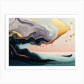 Abstract Wave Painting Art Print