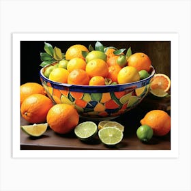 Oranges In A Bowl 1 Art Print