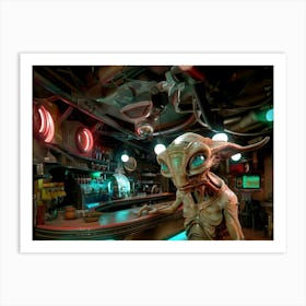 Alien In A Bar Far Our In The Galaxy Art Print