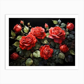 Default A Stunning Watercolor Painting Of Vibrant Red Roses An 0 (1) Art Print