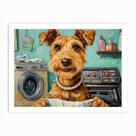 Laundry Airedale 2 Art Print