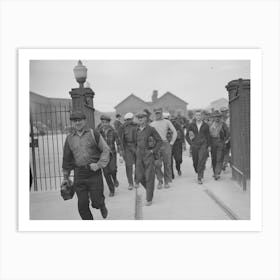 Anaconda Smelter, Montana, Anaconda Copper Mining Company, Workmen Leaving At End Of Day By Russell Lee Art Print