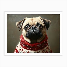 Holidays Pug 1 Art Print