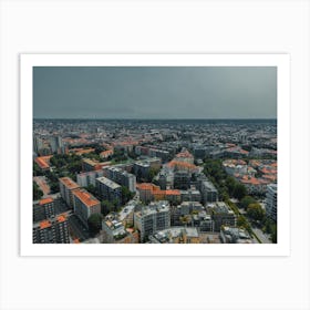 Beautiful top view of Milan in summer. Milan architecture Art Print