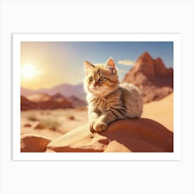 cat in Desert Kitten Art Print