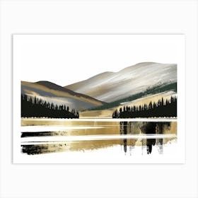 Gold Mountains Canvas Print Art Print