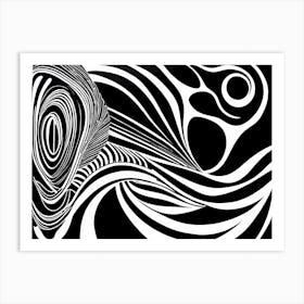 A Linocut Piece Depicting A Mysterious Abstract Shapes art, 179 Art Print