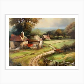 Printable Wall Art, Vintage Landscape, Farmhouse Wall Decorations, Vintage Landscape Oil Painting..19 Art Print