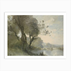 Riverside Scene Art Print