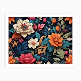 Floral Pattern paintings art print Art Print