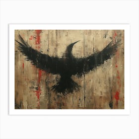 Calligraphic Wonders: Crow Art Print