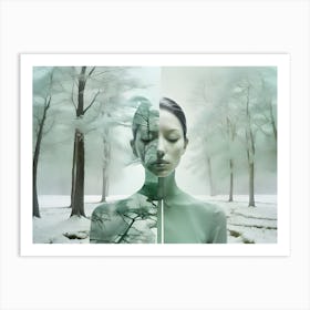 Woman In A Forest Art Print