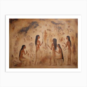 Cave drawing Women Art Print