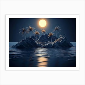 Abstract Tropical Island Landscape Art Print