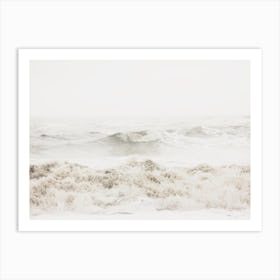 Neutral Beach Waves Art Print