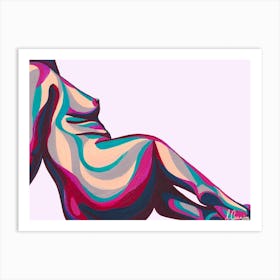 Curvy Nude Figure In Pink Tones Art Print