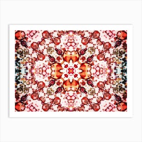 Pattern And Texture Red Flower Watercolor And Alcohol Ink 5 Art Print