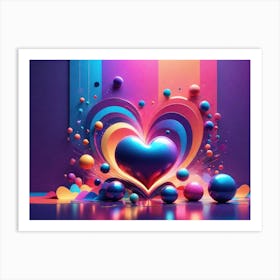 Colorful Heart Creative Art Print 6 Art Print