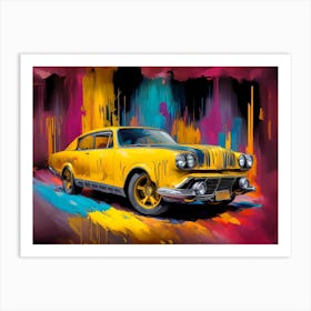 Yellow Car Painting Art Print