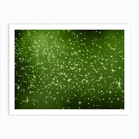 Dark Green Shining Star Background Art Print