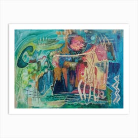 Living Room Wall Art, Lagoon, Nature Inspired Vibrant Expression  Art Print