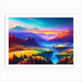 Landscape Painting, Landscape Painting, Landscape Painting 3 Art Print