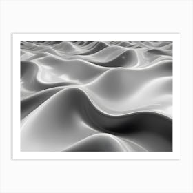 Abstract Image Of A Smooth, Undulating, White Surface Resembling Waves Or A Liquid Art Print