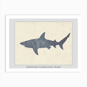 Smallscale Cookiecutter Shark Silhouette 2 Poster Art Print