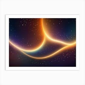 Abstract Image Of A Swirling, Glowing Light Trail On A Dark Background With Stars Art Print