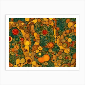 Artistic Symphony Pathway Through The Jungle By Klimt And Van Gogh Art Print