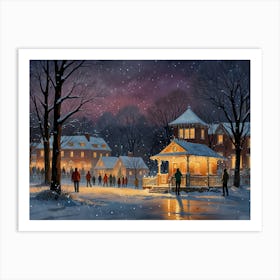 Christmas Village 3 Art Print