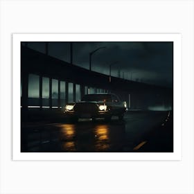 Retro Car At Highway 12 Art Print