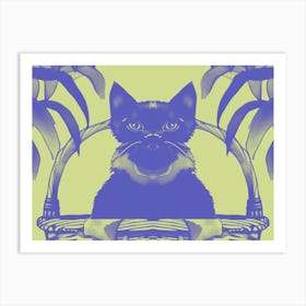Cats Meow Pastel Chartreuse 1 Art Print