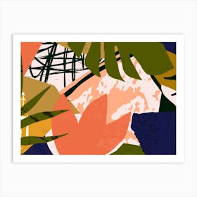 Abstract Tropical Leaves Art Print