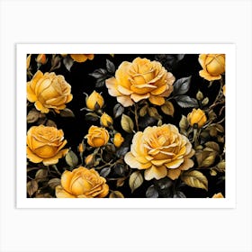 Default A Stunning Watercolor Painting Of Vibrant Yellow Roses 0 (1) Art Print