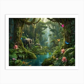 Jungle Scene 1 Art Print