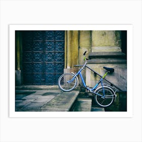 Bicycle & Church Door Art Print