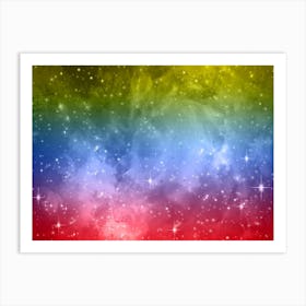 Red, Blue, Yellow2 Galaxy Space Background Art Print