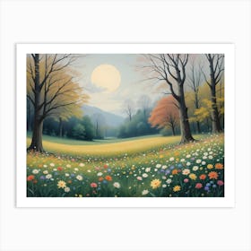 Moonlight In The Meadow 4 Art Print