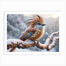 Winter Lion-Bird Art Print