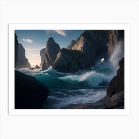 Rocky And Raging Coastal Waters Art Print