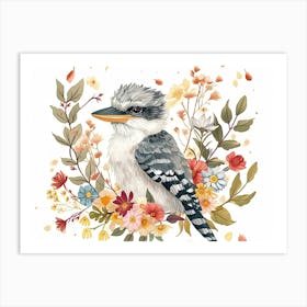 Little Floral Kookaburra 2 Art Print
