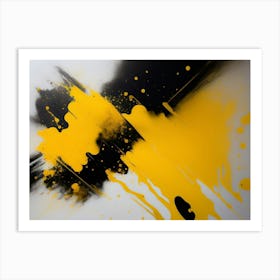 Yellow Splatter Art Print